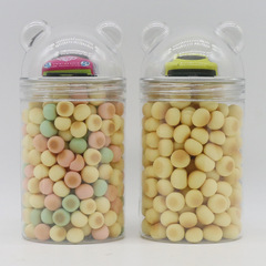 Children's puffed snacks with yolk and fruit flavors small steamed buns bear bottle back to Li small car candy toys wholesale