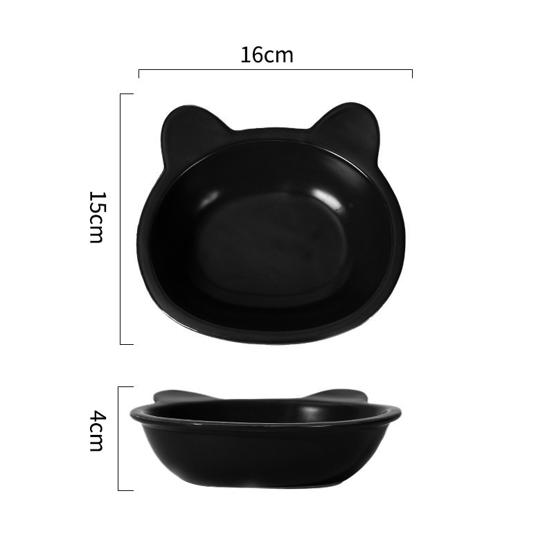 싱글 고양이 귀 그릇 - 블랙