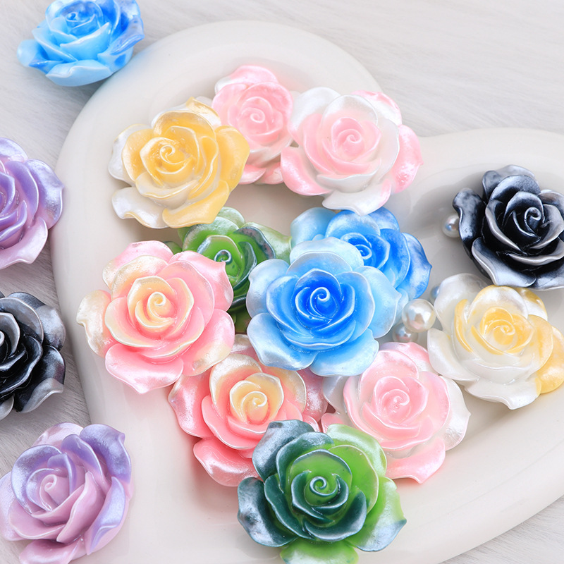 New luminous pearl paint Camellia resin accessories diy mobile phone shell cream glue hairpin headband decoration New luminous pearl paint Camellia resin accessories diy mobile phone shell cream glue hairpin headband decoration