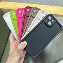 天眼小羊皮阶梯壳竖皮纹果冻壳纯色tpu适用苹果安卓手机来图定 制