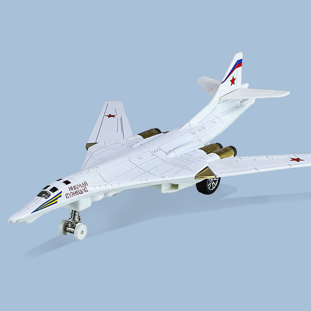 TU160 modelo de aleación de bombarderos cisne blanco retroceso luz sonido para niños regalos de ciencia militar al por mayor