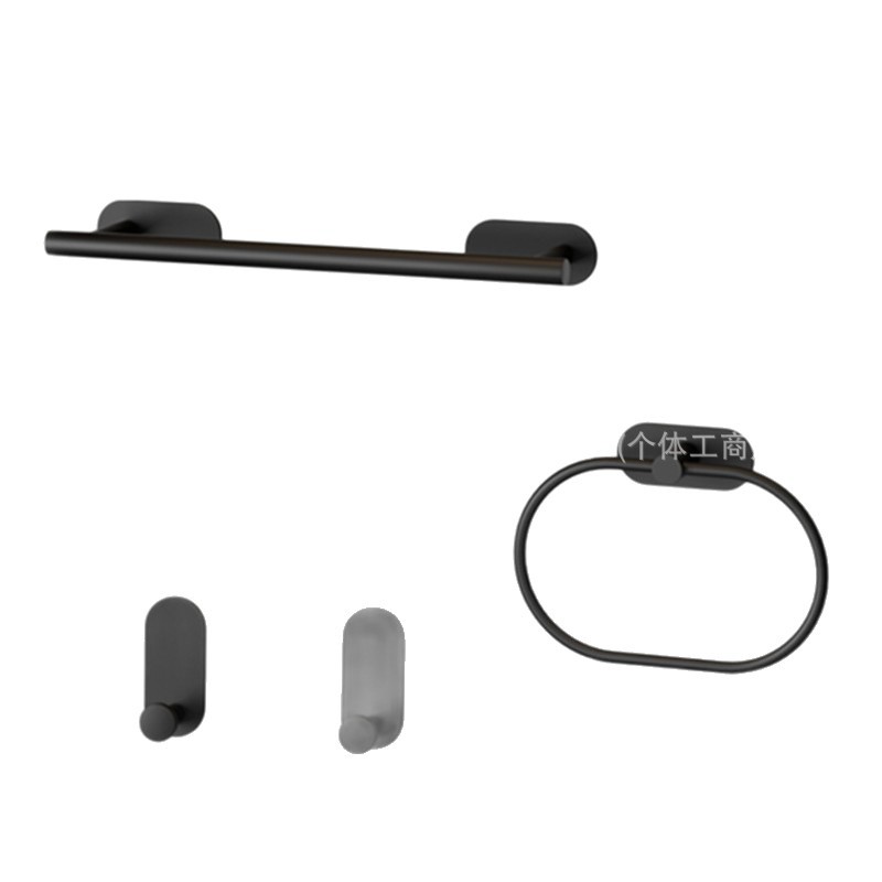 Juego de baño sin perforación, estante de artículos de tocador para el baño del hogar, kit de baño de almacenamiento de toallas multifunción