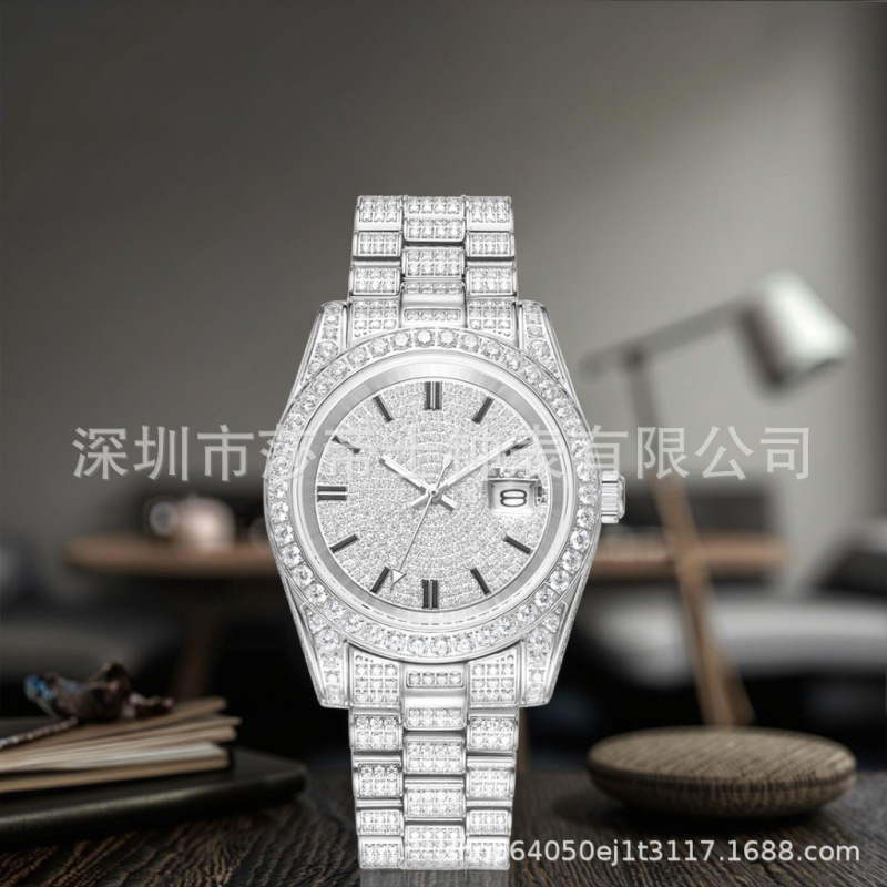 Wholesale Factory Supply Luxury Modern Design Diamond Quartz Watch Men Simple Fashion Business Offer Wholesale
