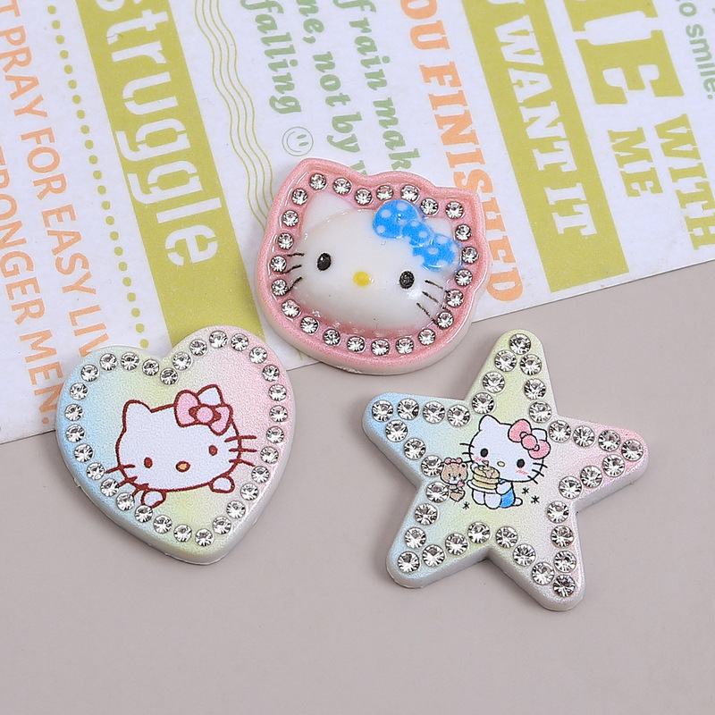 キュートでかわいいダイヤモンドニャーニャー手作り diy クリーム接着剤アクセサリー樹脂アクセサリージュエリーヘアピン材料パッケージ卸売|undefined