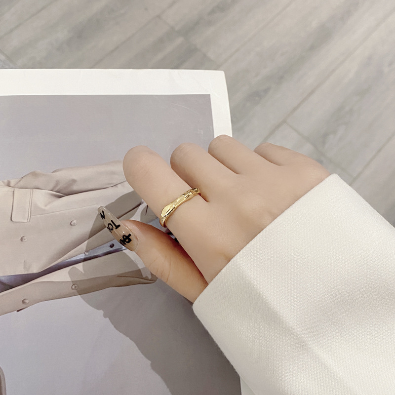 Fashion Geometric Sterling Silver Irregular Open Ring 1 Piece