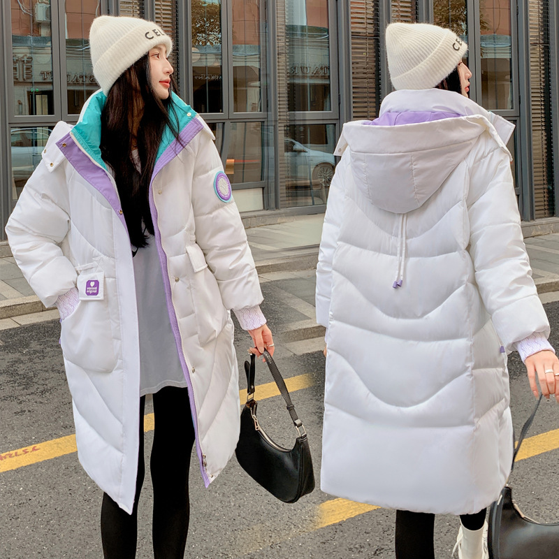 Gran chaqueta de algodón de plumón para mujeres largas y gruesas sueltas 2023 nuevo chaqueta de invierno con capuzas coreana de algodón delgado abrigo image 1