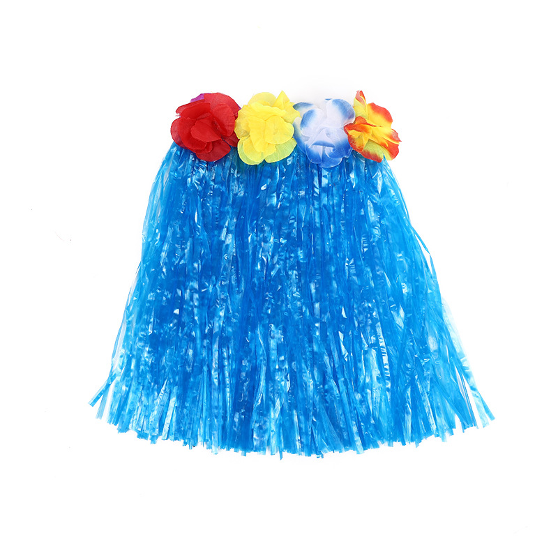 Fábrica al por mayor de hierba hawaiana falda cintura elástica niños adultos rendimiento vestir falda de hierba guirnalda sujetador