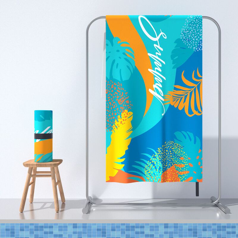 Swimming Quick-Drying Bath Towel Double-Sided Velvet Swimming Towel Portable Printed Beach Towel Sports Fitness Beach Towel