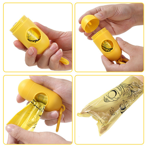New bee-themed hanging flower scented high-thickness and tough pet waste bag that is biodegradable