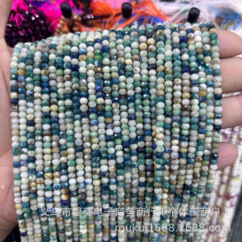3 × 4 ハードカット天然石そろばんビーズスペーサー DIY ブレスレットネックレスジュエリーアクセサリー半完成ビーズ卸売|undefined