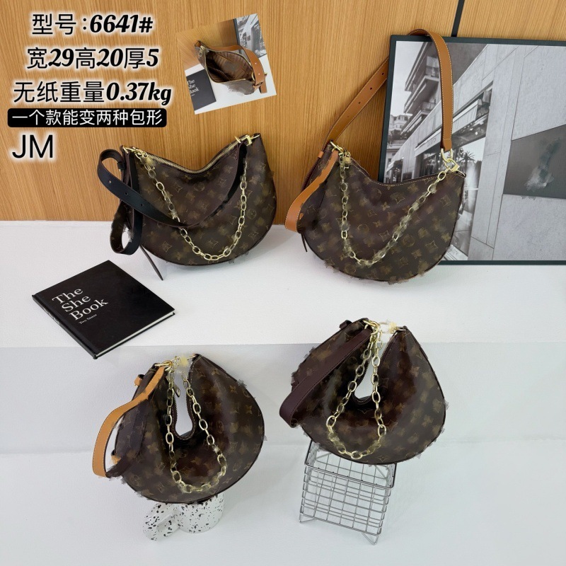驴家新款高级感气质老花单肩腋下月牙包通勤复古欧美复刻厂家直销|undefined