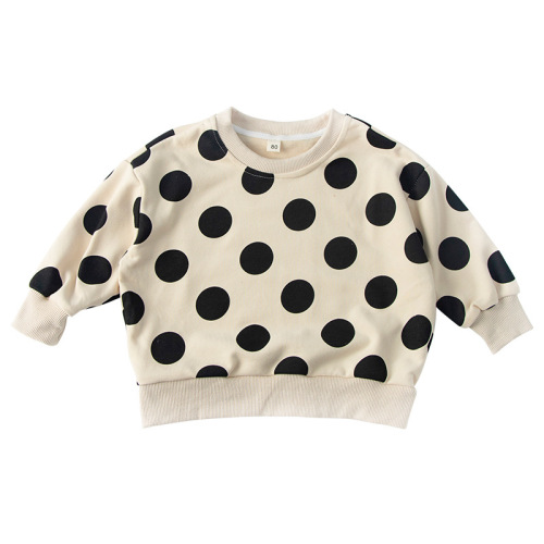 Children's sweatshirts boys long-sleeved autumn clothes  new spring and autumn style polka dot little girls tops baby clothes