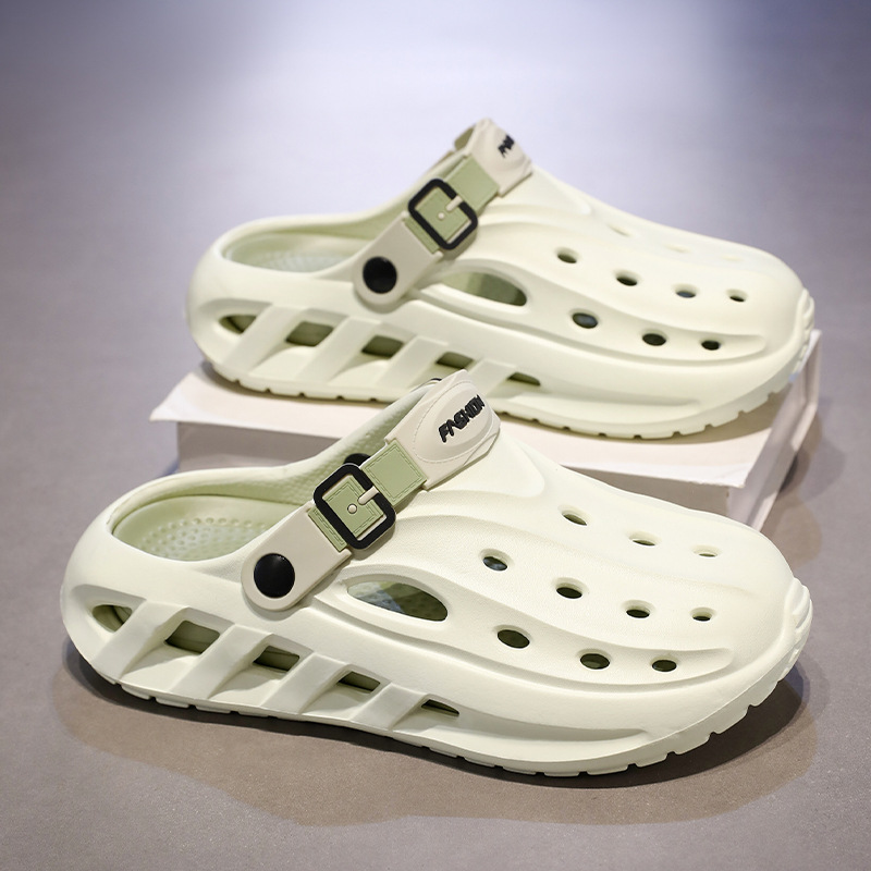 Nuevo estilo de los hombres, ligero, cómodo, tendencia, moda, ocio diario, punta redonda, color a juego, transpirable, zapatos con agujeros para hombres Baotou