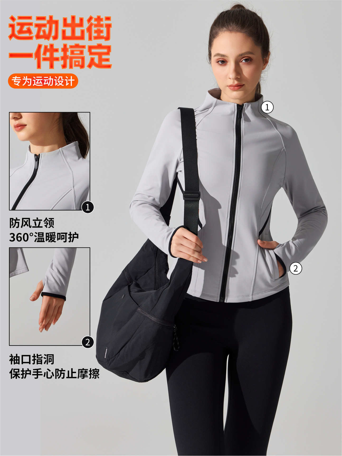 abrigo abrigo de yoga de veludo otoño invierno al aire libre correr ropa deportiva cardigan con cremallera de cuello largo mangas largas mujeres