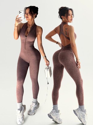 L 25051 One-Piece Zip Yoga Suit 连体瑜伽服