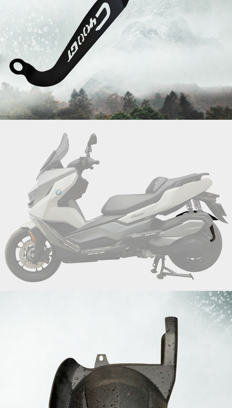 Suitable for 25 BMW C400X/C400GT rear fenders, Walson 350, and Voge SR4 extended fender shields