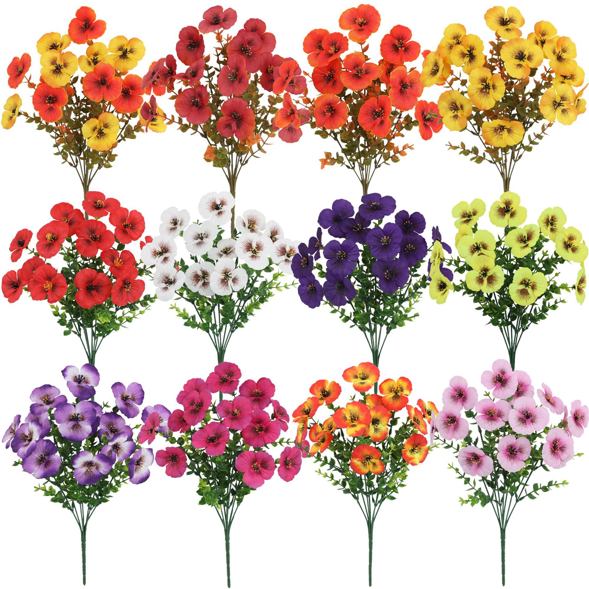 Cross-Border Artificial Flowers Violet Eucalyptus Artificial Flowers Bouquet Outdoor Home Decoration Courtyard Ornaments Bouquet