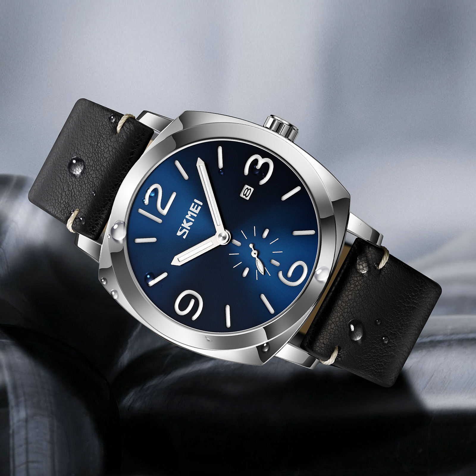 Momento de belleza masculina retro relojes de cuarzo cuadrado calendario nocturna relojes impermeables transfronterizos para fábrica al por mayor