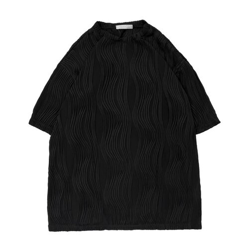 Men's Summer Loose Fit Flowing Ice Silk Striped T-Shirt with 5-Button Sleeve - Trendy Top for Casual Wear and Personal Style