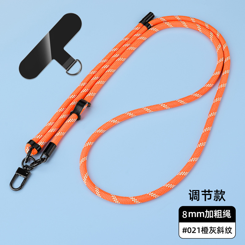 Cordón para teléfono móvil de 8mm, cuello colgante, mensajero, muñeca, eslinga de nailon resistente, cuerda anti-pérdida, longitud ajustable, espalda