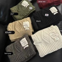 韩国订单纯色麻花针织20羊毛贴标毛线围巾秋冬披肩学生保暖围脖男