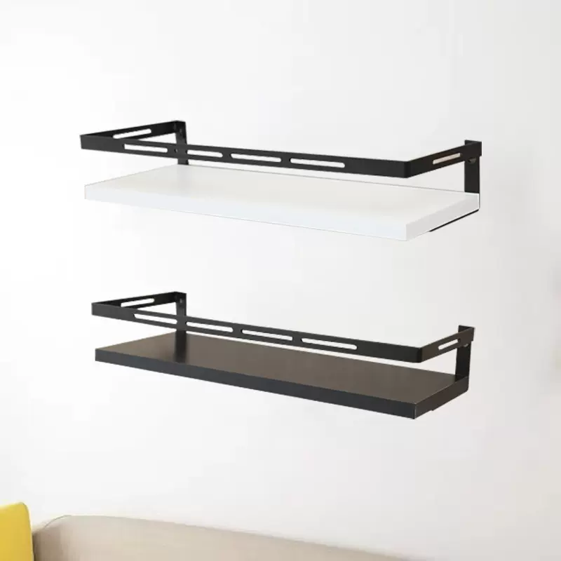 木质家居壁挂置物架餐厅一字隔板电视墙收纳架固定书架现代简约