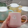 Meng Meng Cat Mark Cup Cat Water Cup Creative Water Cup with Covered Spoon