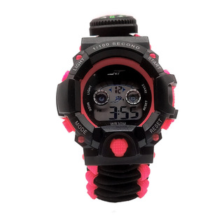 Sports Watch Outdoor Camping Sports Outdoor Nylon Rope Braided Emergency Survival Strap Multi-Function Thermometer Watch