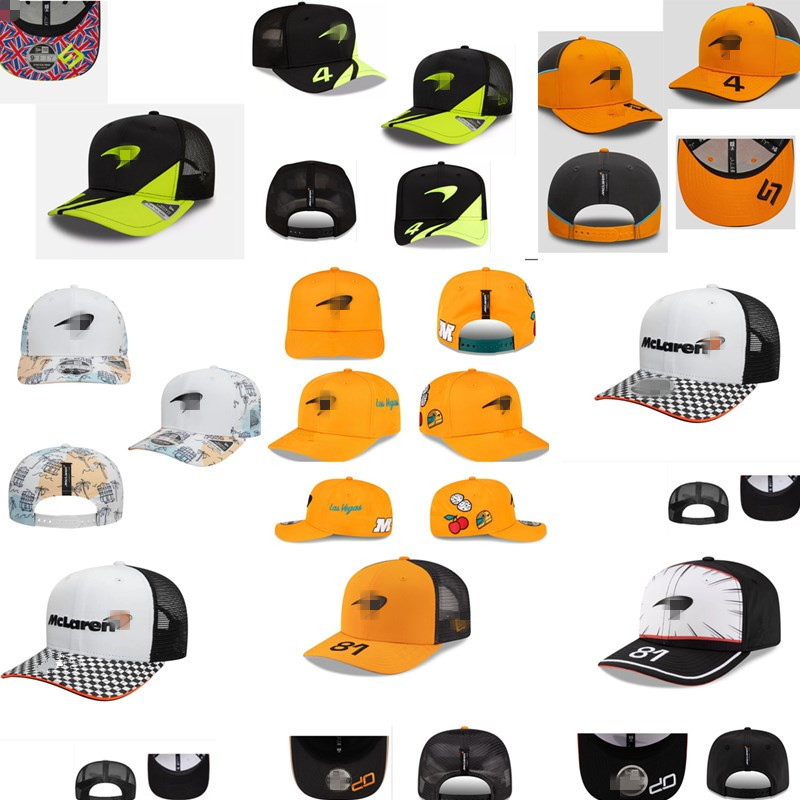2025F1 perimeter McLaren Team Car Riding Hat Curved Edge Béisbol gorra de boca de duck protector solar plano Edge logotipo de coche
