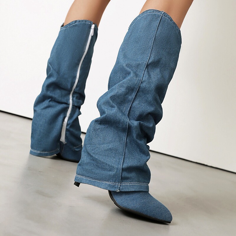 Slimming travel multi -2024 high boots boots hot girl western foreign trade cowboy boots wear method boots pants tube new wear