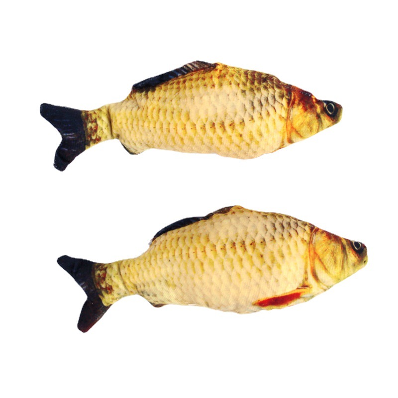 Gato de juguete menta peces de tamaño pequeño felpa peces gato simulación de juguete crucian carpa gato divertido auto-Hola juguete para mascotas
