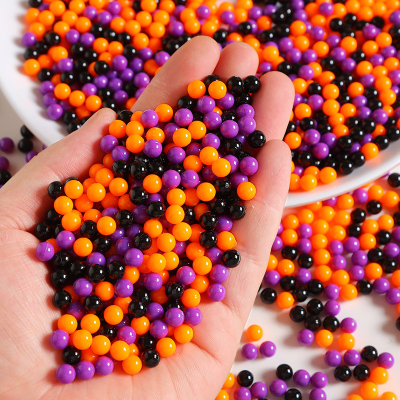 6mm Round Halloween Decorative Small Beads DIY Cream Glue Mobile Phone Case Jewelry Hairpin Decorative Bead Accessories