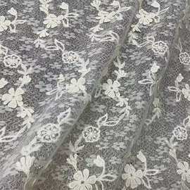 欧式轻奢高级感蕾丝烫金镶钻立体绣蕾丝女装上衣连衣裙刺绣面料