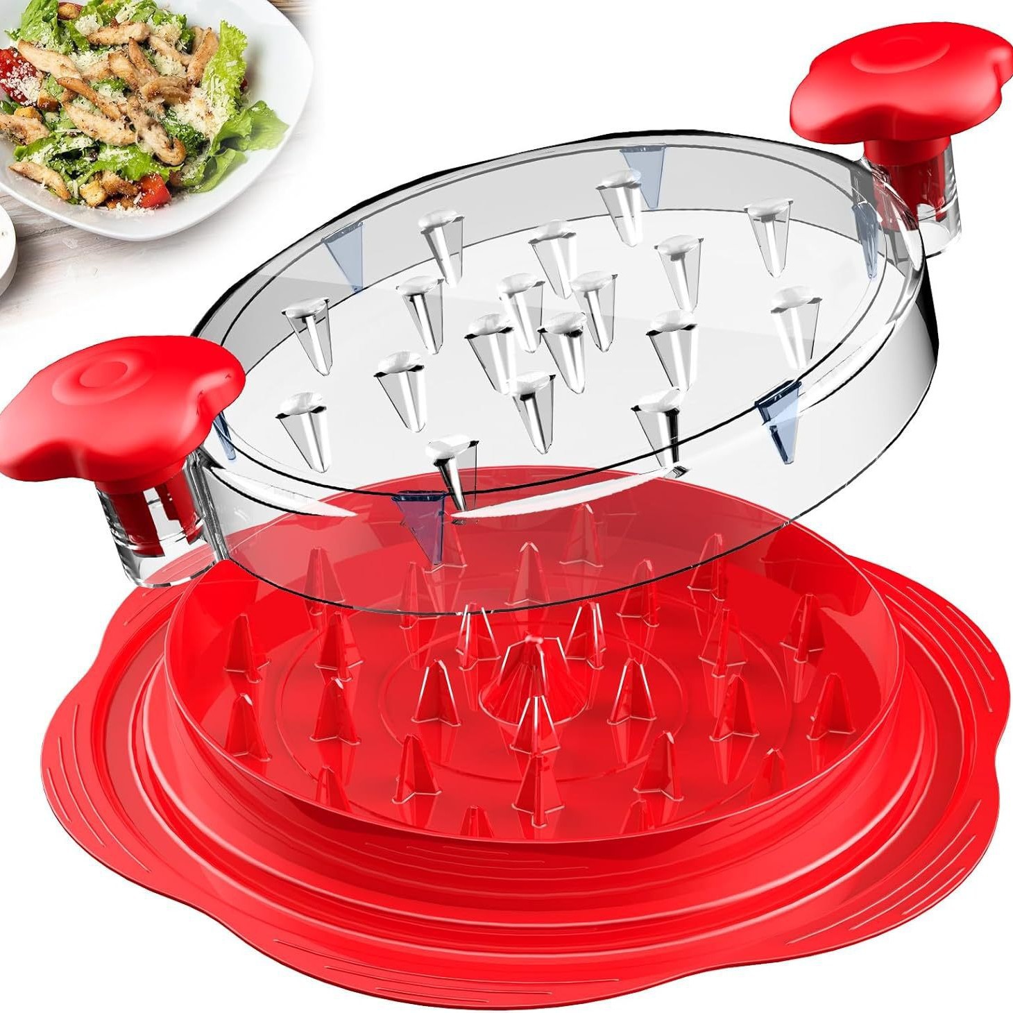 Cross-Border Meat Shredder, Chicken Shredder, Chicken Meat Separator, Kitchen Cooking Tool for Separating Meat, Shredder with Transparent Lid