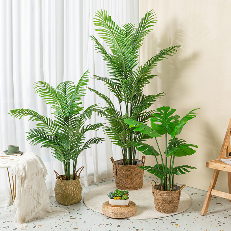 Especializado transfronterizo para simulación de girasol de cola suelta árbol de simulación grande planta de girasol de cola de fénix bonsái planta verde decoración de la sala de estar del hogar