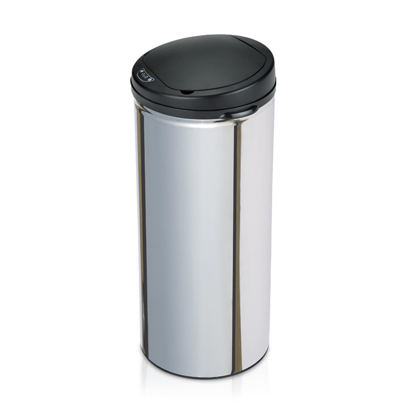 Basura de acero inoxidable inteligente 30L / 42L / 50L gran capacidad automática de cocina doméstica redonda inducción basura