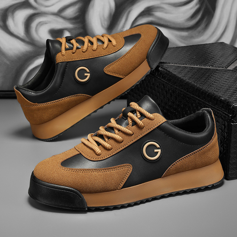 2026 New Men's Shoes, Large Size, Thick-Soled, Trendy, Sporty, Casual, Leather, Non-Slip, Forrest Gump Shoes_vogvips.com