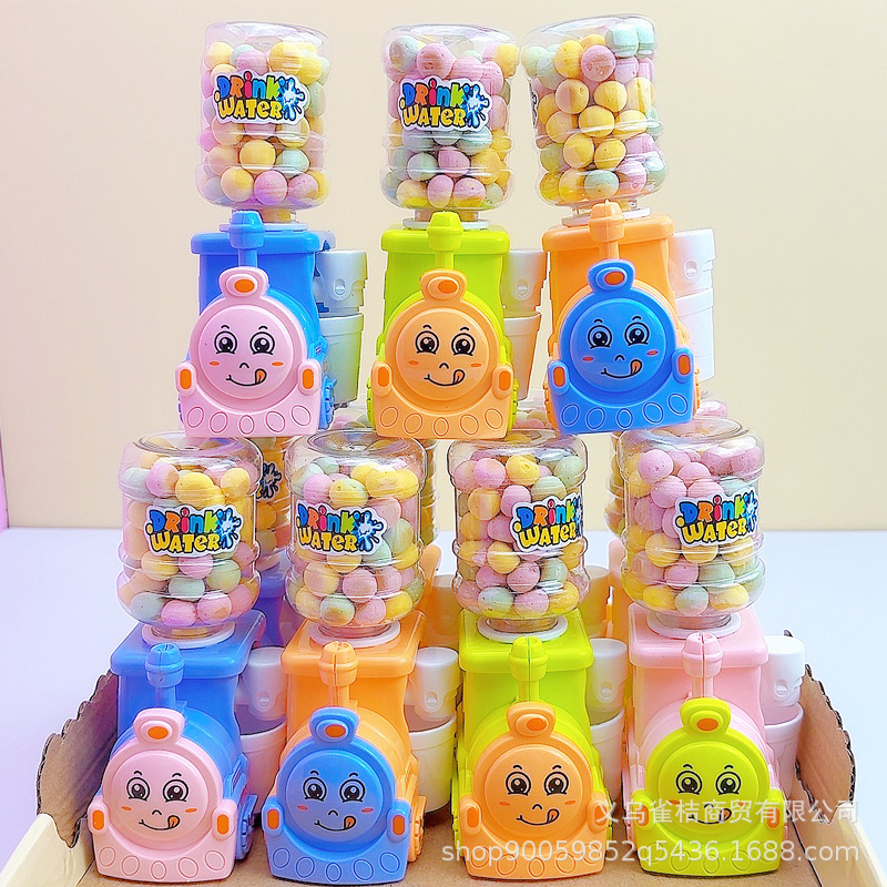 Small Train Water Dispenser, Fruit and Vegetable Flavored Steamed Buns, Casual Snacks, Press to Release Water, Locomotive Shaped Toys, Sugar Wholesale