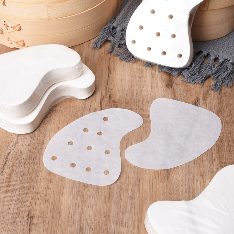 Pooh Chaoshan papel de vapor de melocotón rojo papel de vapor en forma de melocotón papel de ratón antiadherente Shell de pan de cebada cojín de papel ratón cáscara curvada papel de melocotón