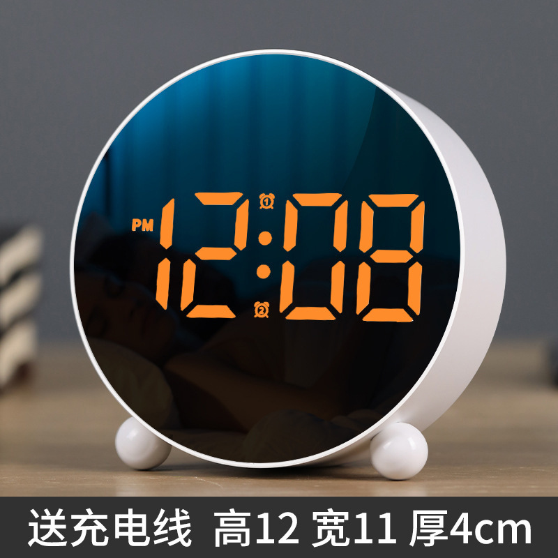 新しいクリエイティブ目覚まし時計シンプルな電子時計LED時計ホームベッド時計温度時計プラスチック時計8895|undefined