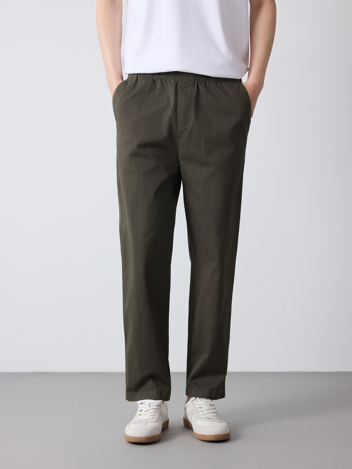 Quần kaki nam công sở ống đứng dáng thẳng vải cotton pha — đen
