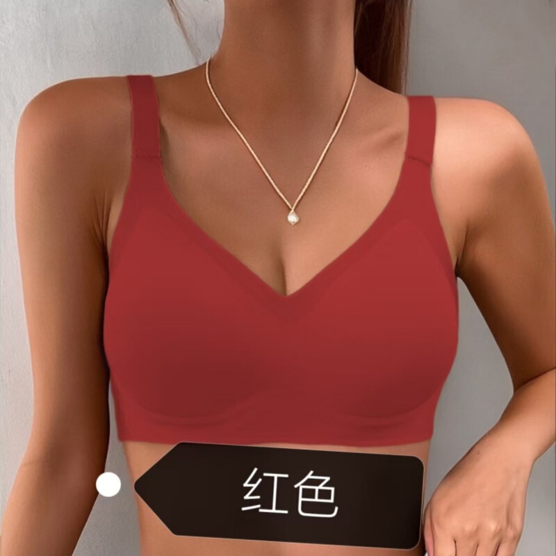 跨境无痕内衣女大胸显小无钢圈聚拢防下垂薄款运动外贸大码文胸罩|undefined