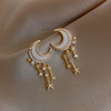 Earrings, fashionable silver needle, 2021 years, Japanese and Korean, silver 925 sample, internet celebrity