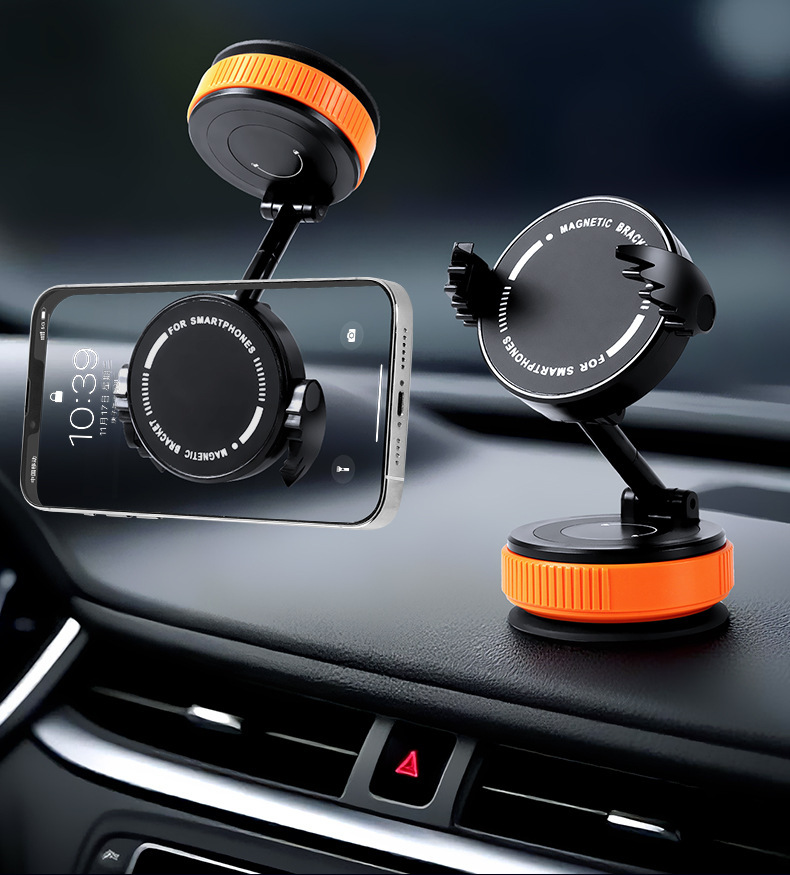 New Vacuum Adsorption Car Mobile Phone Holder Rotating Foldable Car Navigation Holder Stable Strong Magnetic Cross-Border