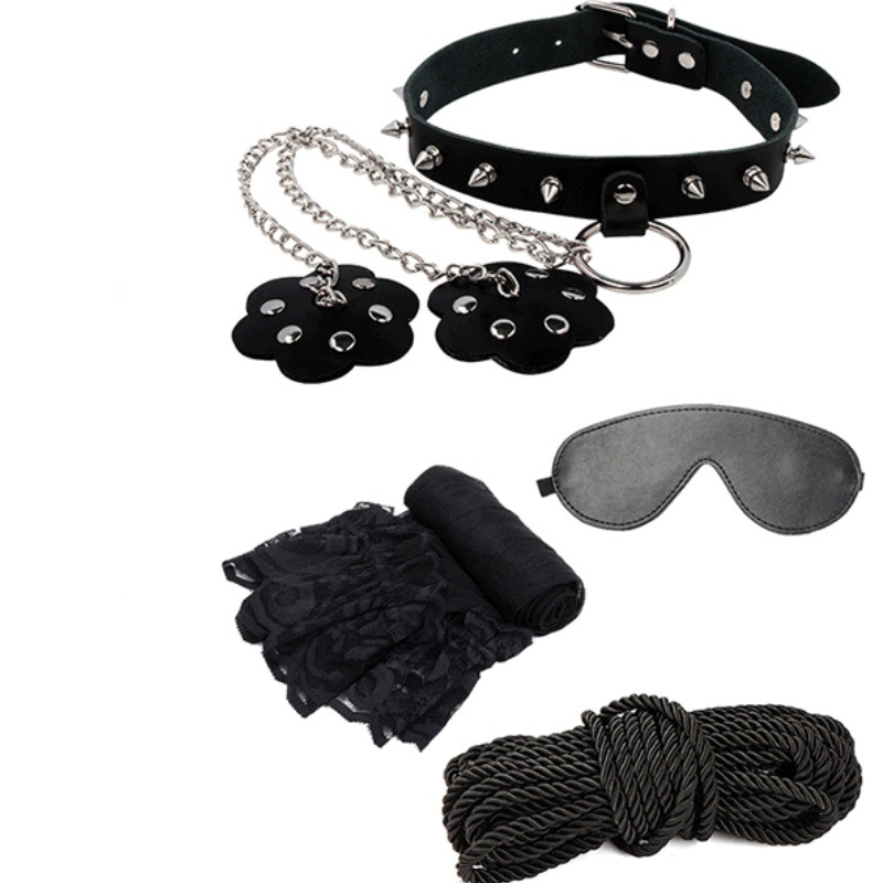 sm刑具成人情趣诱惑用品捆绑束缚4件套黑丝诱惑 厂家直供一件代发|ru
