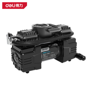 Deli metal dual-cylinder car air pump car portable car electric tire multifunctional 12v air pump