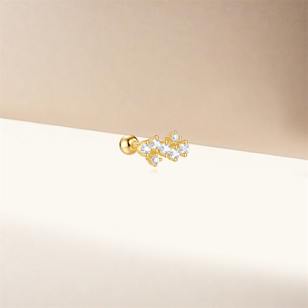 3g Weight Ear Studs Classification Ear Cartilage Rings & Studs Piercing Type 1 Piece Quantity Housewarming, Holiday, Birthday Occasion 925 Sterling Silver Material Geometric Pattern Unisex Gender Plating Design Casual, Simple Style Style 1 Piece Ear Cartilage Rings & Studs Casual Simple Style Geometric 925 Sterling Silver Plating Ear Cartilage Rings & Studs 25