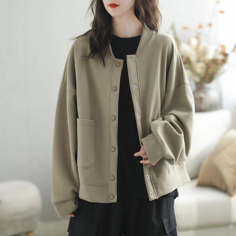复古长袖棒球服外套女秋宽松显瘦休闲外搭上衣|undefined