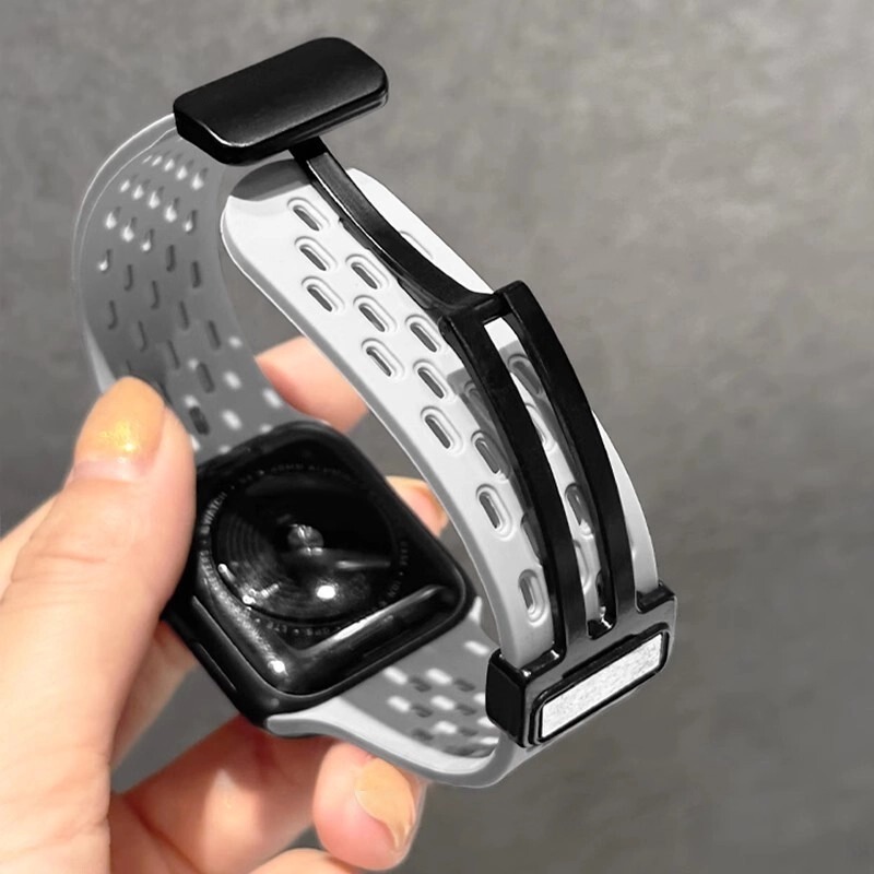 Apple の新しいホールシリコン磁気バックル iwatch ストラップ夏 7 通気性 8applewatch 男性と女性に適しています|undefined