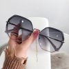 Capacious fashionable trend sunglasses, metal glasses